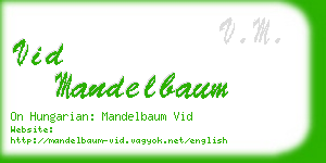 vid mandelbaum business card